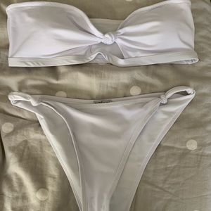 Icon Swimwear white knotted 2 piece. XL